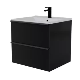 Intenso fiókos fürdőszobabútor mosdókagylóval - 50 cm (magasfényű fekete)