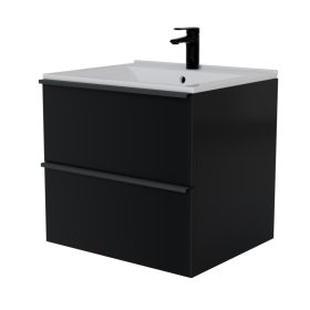 Intenso fiókos fürdőszobai mosdószekrény - 50 cm (magasfényű fekete)