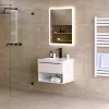 Intenso fiókos fürdőszobabútor mosdókagylóval - 60 cm (magasfényű fehér)