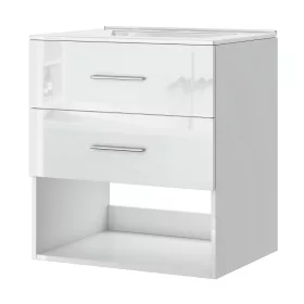 Intenso fiókos fürdőszobabútor mosdókagylóval - 60 cm (magasfényű fehér)