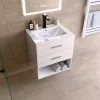 Intenso fiókos fürdőszobabútor mosdókagylóval - 60 cm (magasfényű fehér)