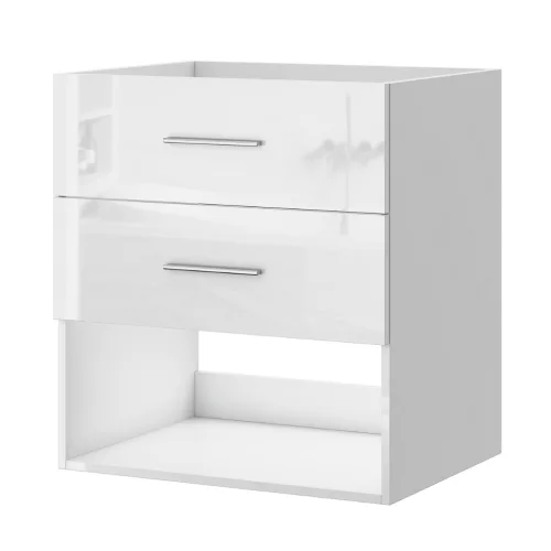 Intenso fiókos fürdőszobabútor mosdókagylóval - 60 cm (magasfényű fehér)