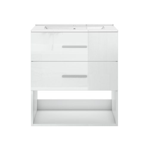 Intenso fiókos fürdőszobai mosdószekrény - 60 cm (magasfényű fehér)