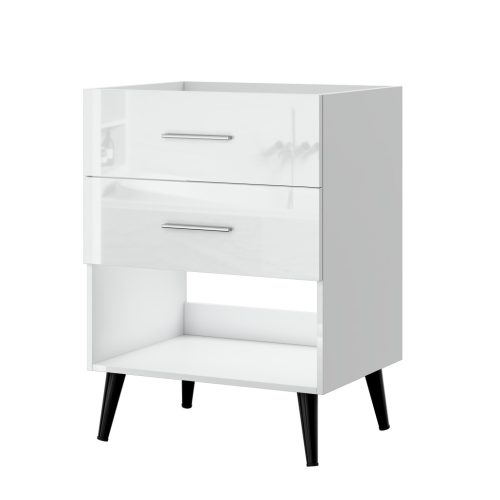 Intenso fiókos fürdőszobai mosdószekrény - 60 cm (magasfényű fehér)