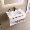 Intenso fiókos fürdőszobabútor mosdókagylóval - 80 cm (magasfényű fehér)