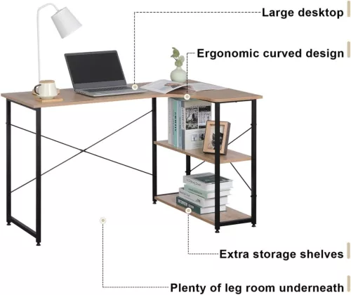 Intenso Compact íróasztal / számítógépasztal polcokkal - 120 cm