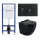 Welland Primo-Max Rimless padlóra szerelhető WC csésze + soft-close slim WC ülőke - fekete