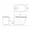 Welland Belluno Rimless fali WC + tartály króm nyomólappal