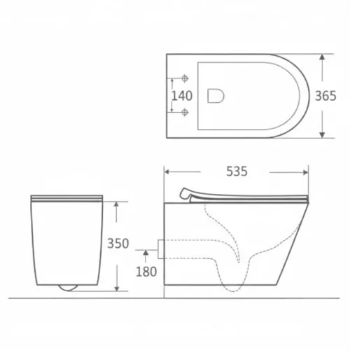 Welland Belluno Rimless fali WC + tartály króm nyomólappal