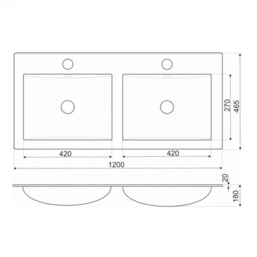 Welland bútorra szerelhető kerámia mosdó