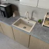 Gránit mosogató NERO Piazza-60 + magasított csaptelep + adagoló