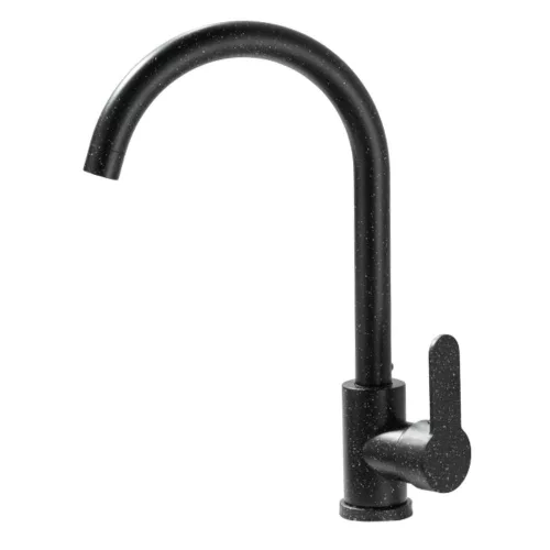 Gránit mosogató NERO Piazza-60 + magasított csaptelep + adagoló (fekete)