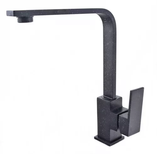 Gránit mosogató NERO Piazza-60 + magasított csaptelep + adagoló (fekete)