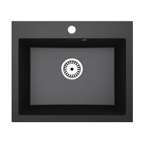 Gránit mosogató NERO Piazza-60 + szifon (fekete)