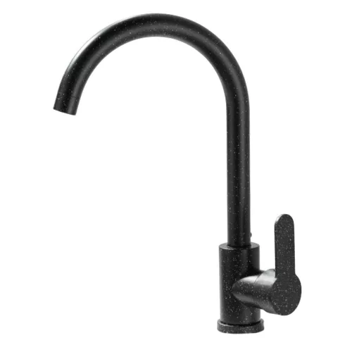 Gránit mosogató NERO Piazza-60 + magasított csaptelep + adagoló (fekete)