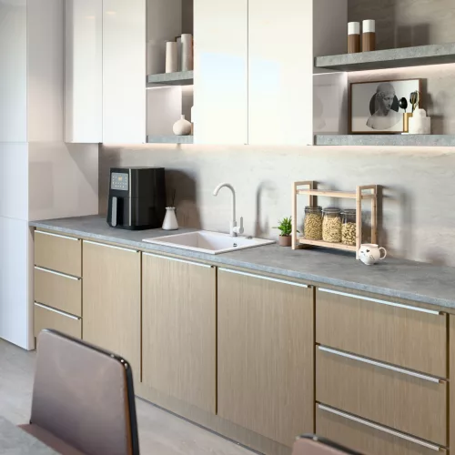 Gránit mosogató NERO Piazza-60 + magasított csaptelep + adagoló