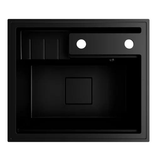 Gránit mosogató NERO Piazza-Evo + szifon (fekete)