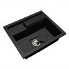 Gránit mosogató NERO Piazza-Evo + Duo-Flex csaptelep + adagoló (fekete)