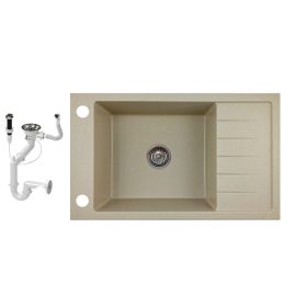 Gránit mosogató NERO Grande + dugókiemelő - bézs