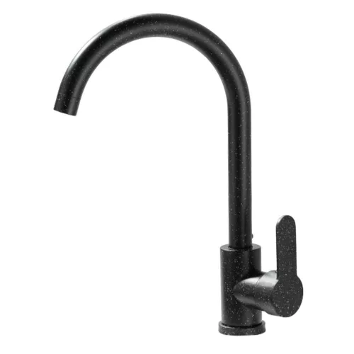 Gránit mosogató NERO Grande + magasított csaptelep + adagoló (fekete)
