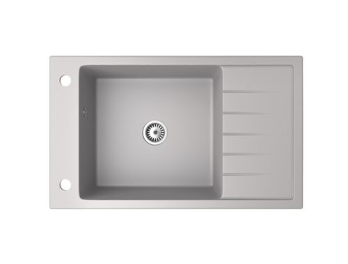 Gránit mosogató Grande magasított csapteleppel adagolóval (szürke)