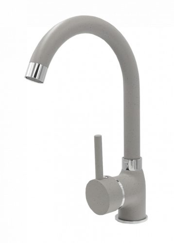 Gránit mosogató Grande magasított csapteleppel adagolóval (szürke)