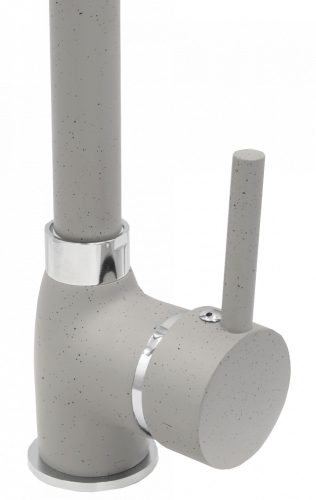 Gránit mosogató Grande magasított csapteleppel adagolóval (szürke)