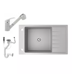 Gránit mosogató Shower csaptelep dugókiemelő (szürke)