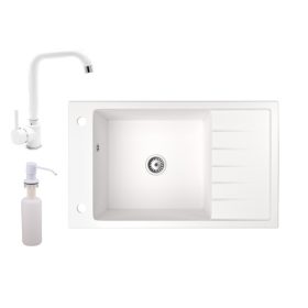 Granit-Mosogato-NERO-Grande-Steel-csaptelep--adagolo-feher