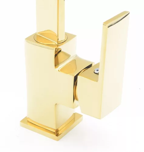 Gránit mosogató NERO Grande + Design-Gold csaptelep + adagoló (fehér)
