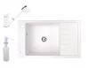Gránit mosogató Grande  zuhanyfejes Shower csaptelep adagoló (fehér)