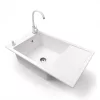 Gránit mosogató Grande  zuhanyfejes Shower csaptelep adagoló (fehér)