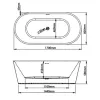 Welland Luxury-Line M-203 szabadonálló kád - 170 x 75 cm