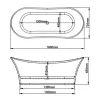 Welland Luxury-Line M-206 szabadonálló kád - 170 x 75 cm