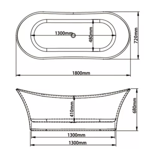 Welland Luxury-Line M-206 szabadonálló kád - 170 x 75 cm