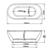 Welland Luxury-Line M-211 szabadonálló kád - 170 x 75 cm