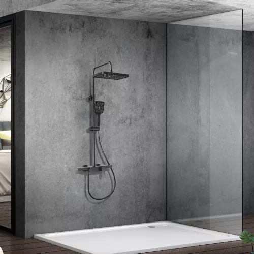 Welland C66 zuhanyrendszer csapteleppel - fekete