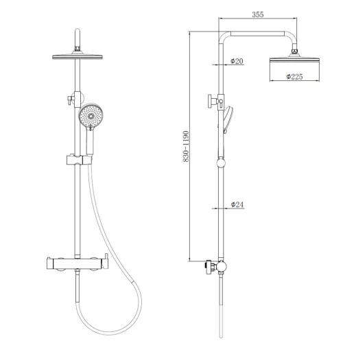 Welland C61 zuhanyrendszer csapteleppel - króm