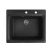 Gránit mosogató NERO Italia + kihúzható Shower csaptelep + dugókiemelő (fekete)