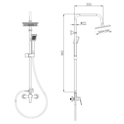 Welland C63 zuhanyrendszer csapteleppel - króm