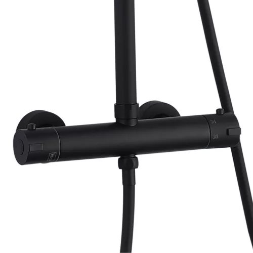 Welland C6613 zuhanyrendszer termosztátos csapteleppel - fekete