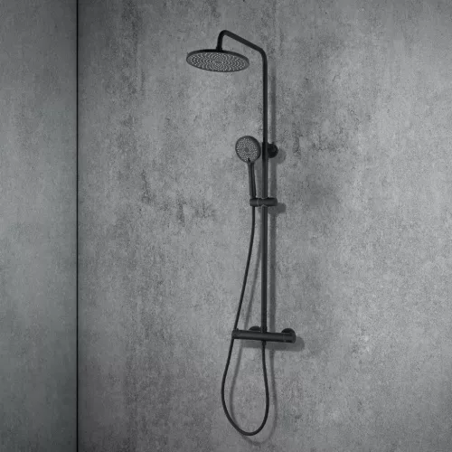 Welland C6613 zuhanyrendszer termosztátos csapteleppel - fekete