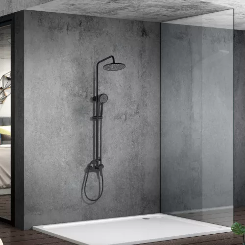 Welland C66 zuhanyrendszer csapteleppel - fekete