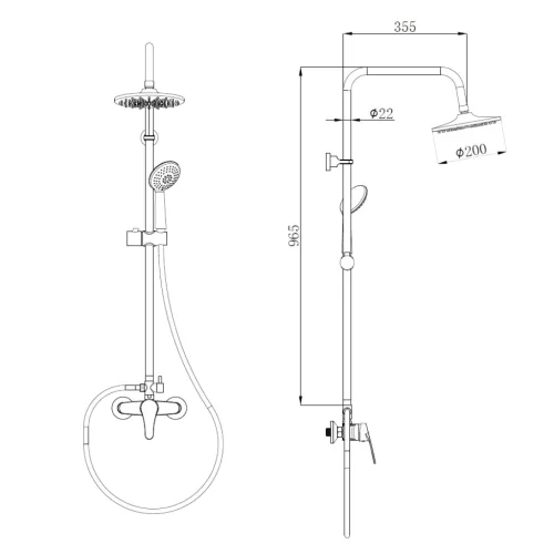 Welland Astra zuhanyrendszer csapteleppel - króm