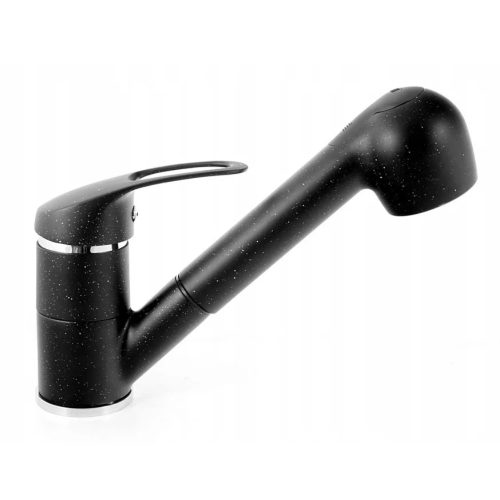 Gránit mosogató NERO Compact + Snake csaptelep + adagoló (fekete)