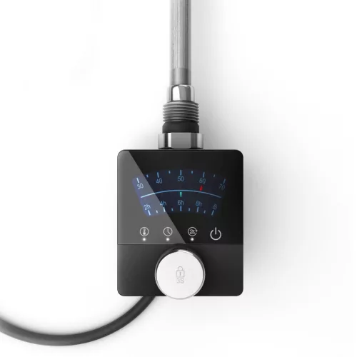 Törölközőszárító radiátor elektromos fútőpatronnal 50 x 100 cm - Nero Italia 400W (fekete)