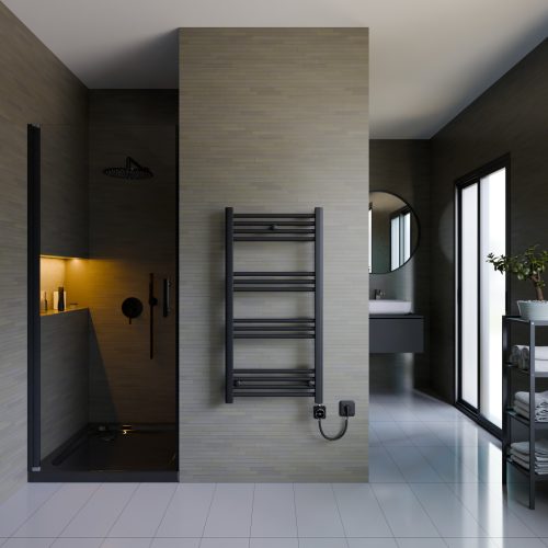 Törölközőszárító radiátor 50 x 100 cm - fekete