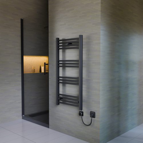 Törölközőszárító radiátor 50 x 100 cm - fekete