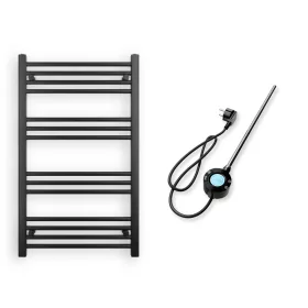   Törölközőszárító radiátor elektromos fűtőpatronnal 60 x 100 cm - Nero Italia S-400W (fekete)