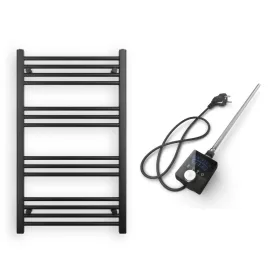   Törölközőszárító radiátor elektromos fűtőpatronnal 60 x 100 cm - Nero Italia AF13-400W (fekete)